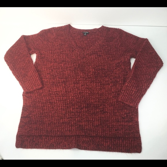 Torrid Marled Red/Black knit sweater 0 hi-low - Picture 1 of 6